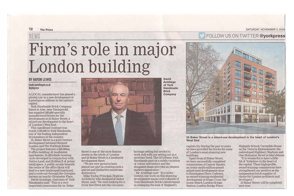 Press release for York Handmade Baker Street